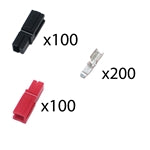 Powerpole Kit PP45 (100 Red/100 Black Housings, 200 Contacts) (am-2912)